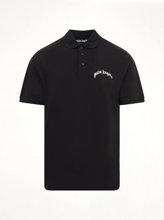 PALM ANGELS Back Curved Logo Polo S/S (Black)