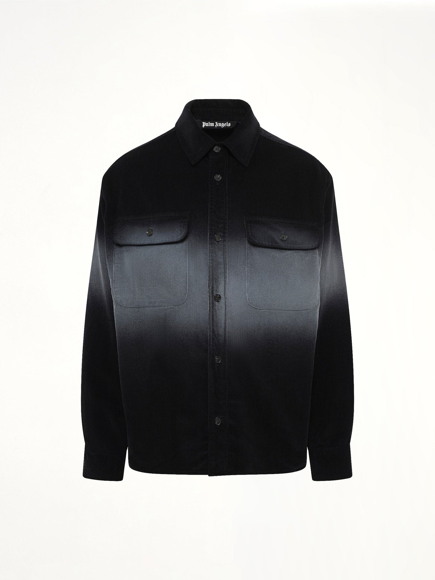 PALM ANGELS Faded Effect Classic Logo Loose Overshirt (Black)