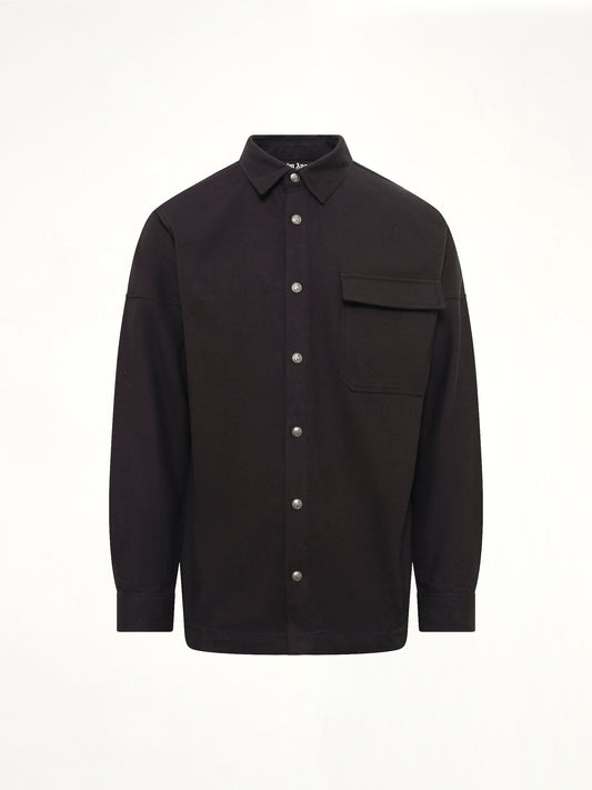 PALM ANGELS Logo Loose Overshirt (Black)