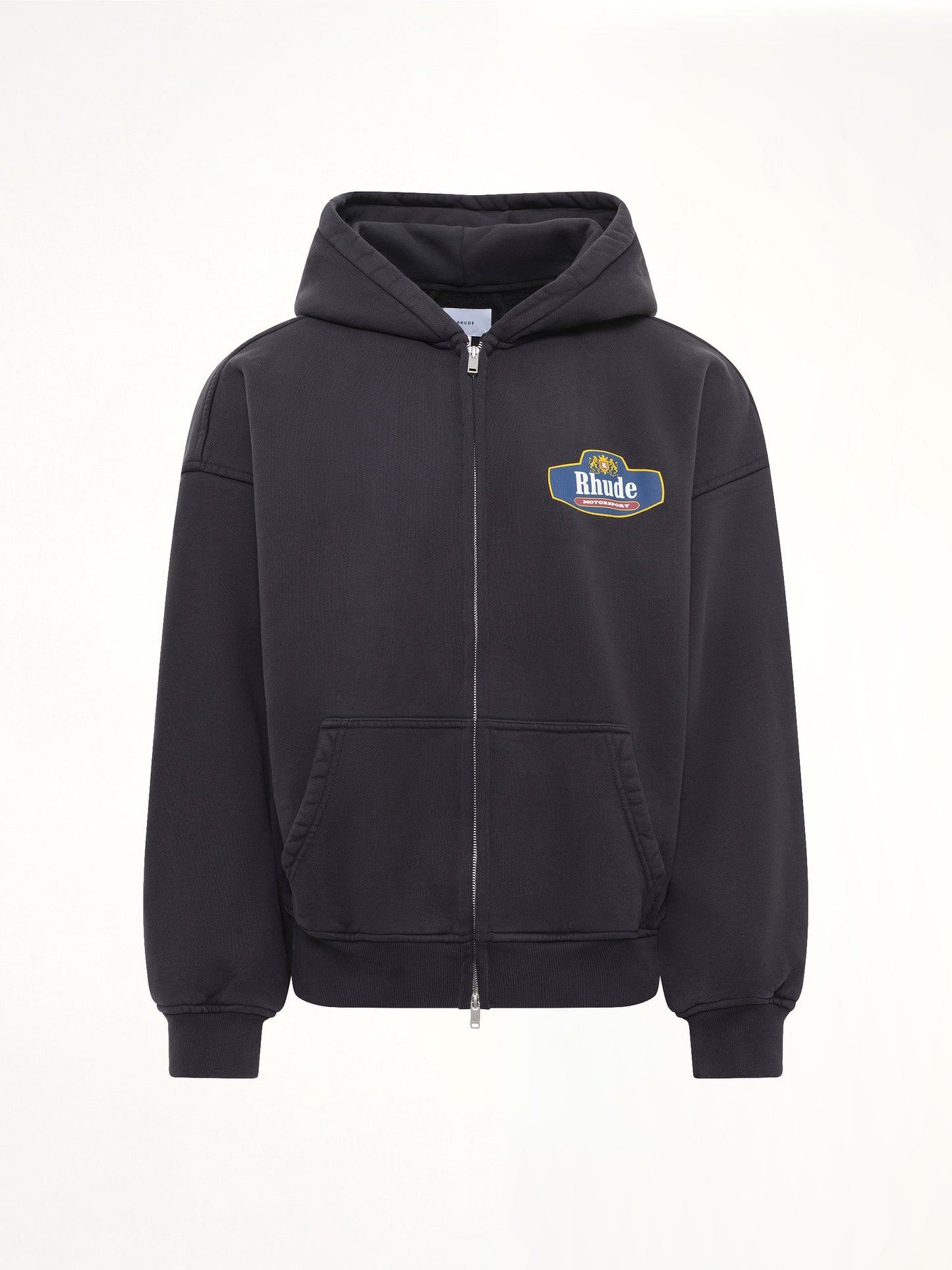 RHUDE Racing Crest Zip-Up Hoodie (Black)