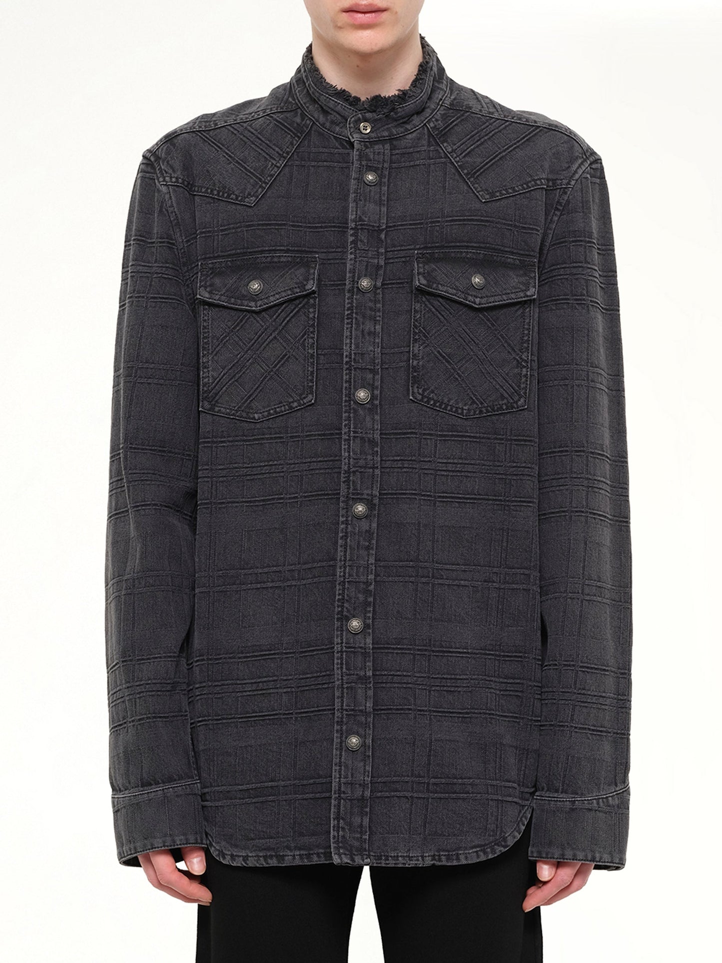 Image of Shirts. Product name - Balmain Shirts in Black colour by brand - BALMAIN