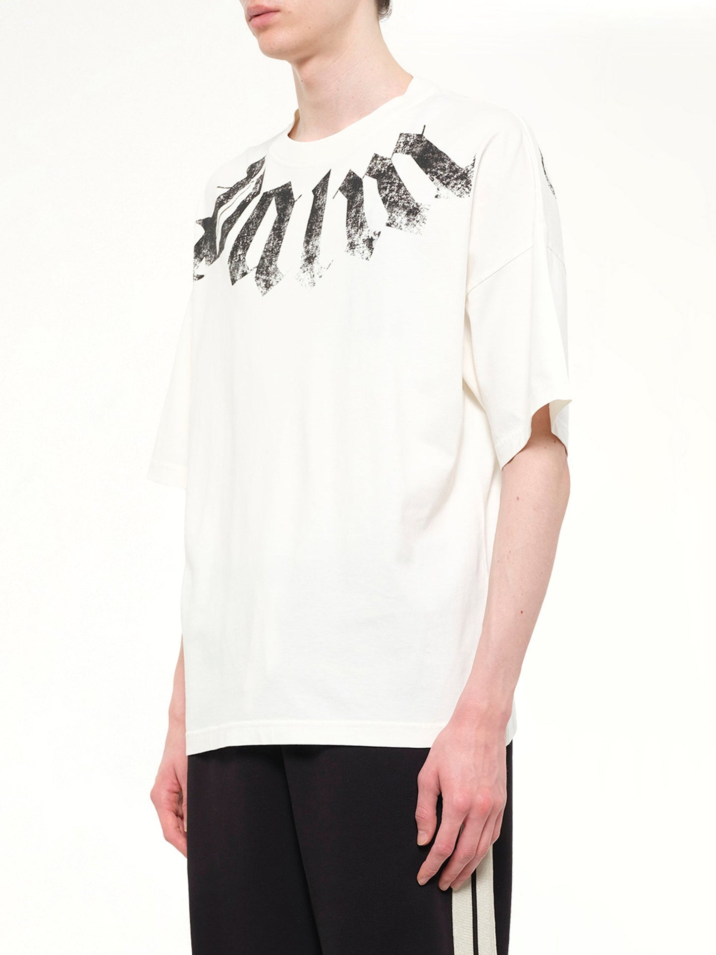 PALM ANGELS Big Neck Logo Loose T-Shirt (White)