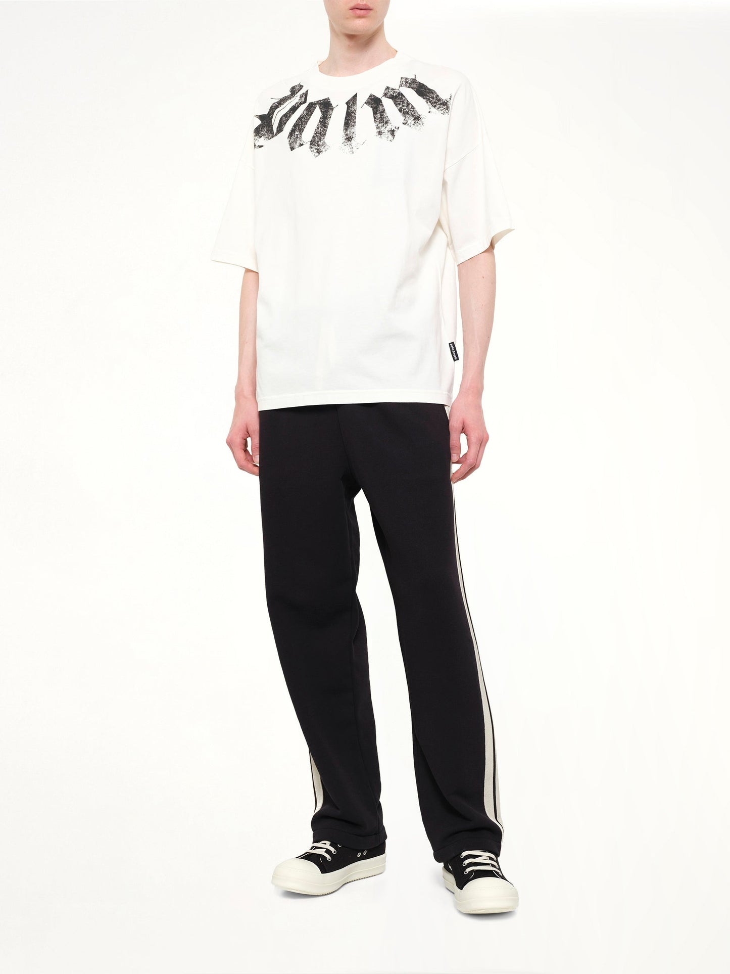 PALM ANGELS Big Neck Logo Loose T-Shirt (White)