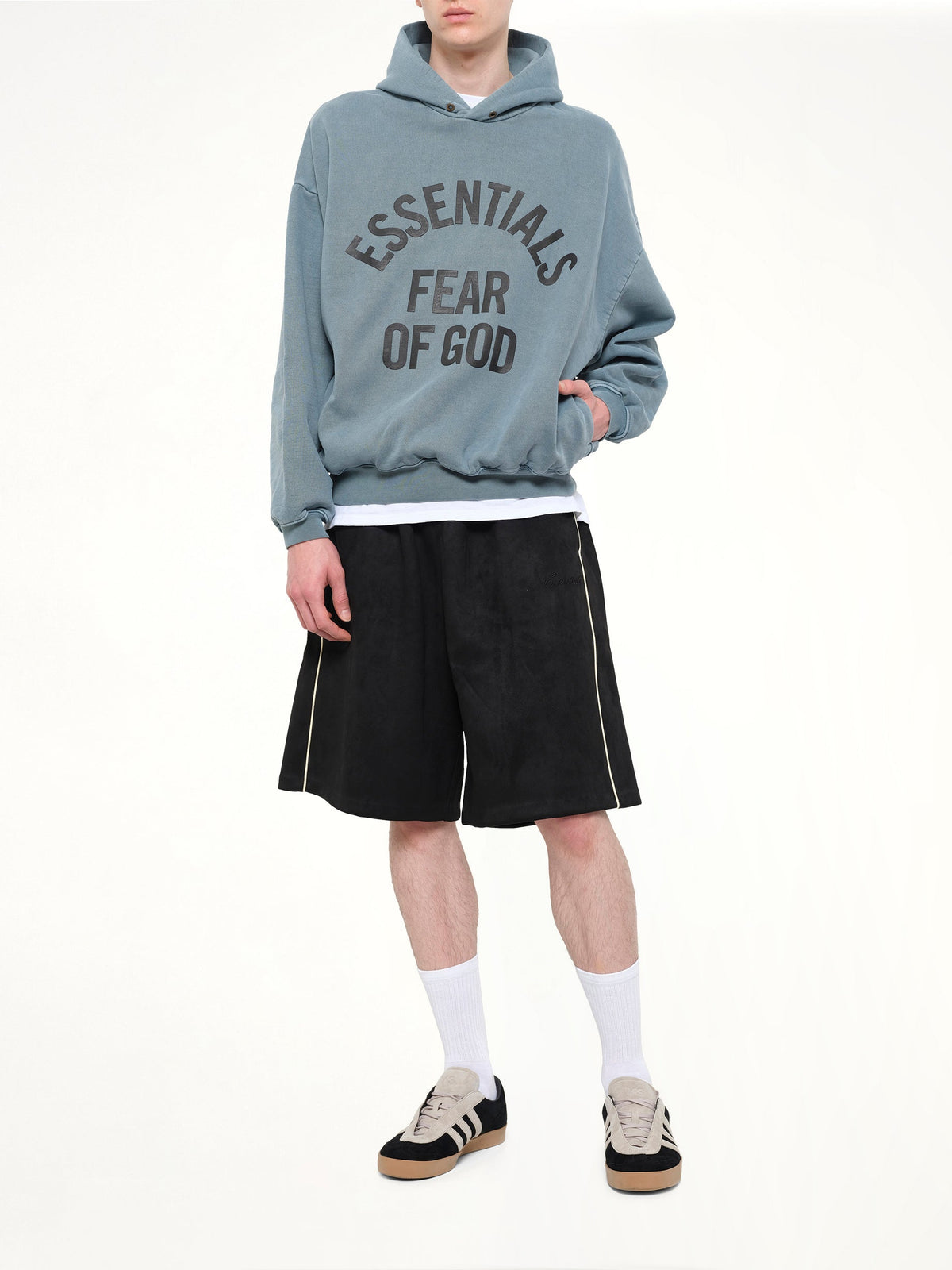 FEAR OF GOD ESSENTIALS Campus 90's Hoodie (Blue)