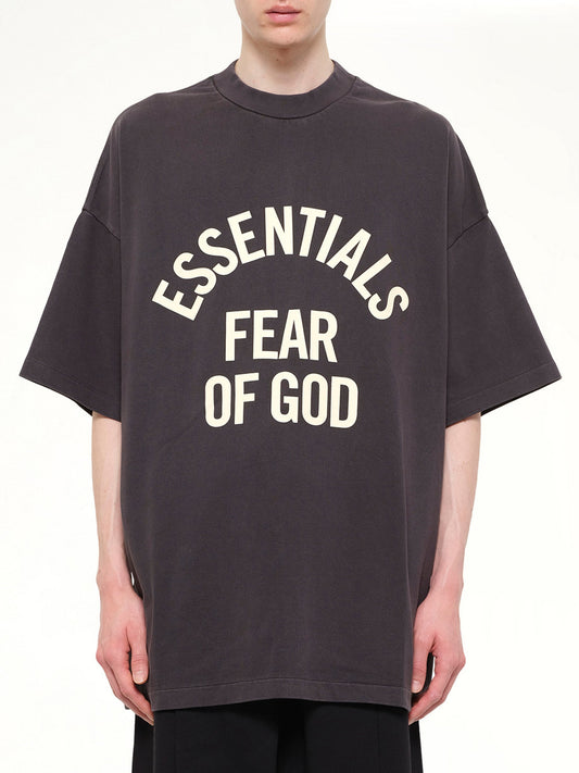 Image of T-Shirts. Product name - Campus 90's Short Sleeve T-Shirt in Black colour by brand - FEAR OF GOD ESSENTIALS
