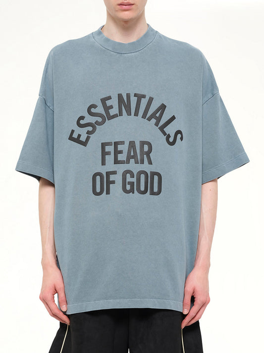 Image of T-Shirts. Product name - Campus 90's Short Sleeve T-Shirt in Blue colour by brand - FEAR OF GOD ESSENTIALS