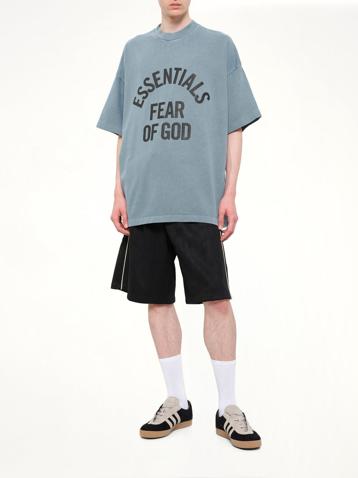 FEAR OF GOD ESSENTIALS Campus 90's Short Sleeve T-Shirt (Blue)