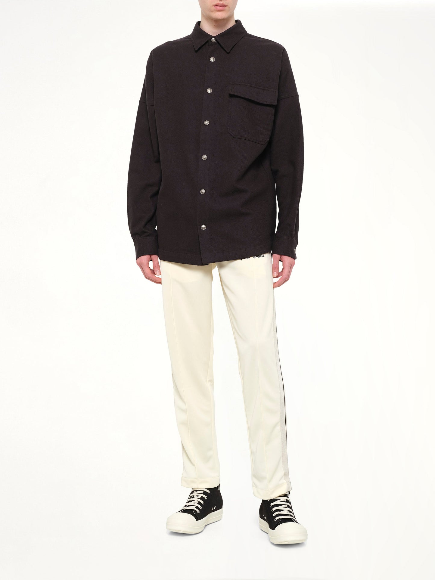 PALM ANGELS Logo Loose Overshirt (Black)