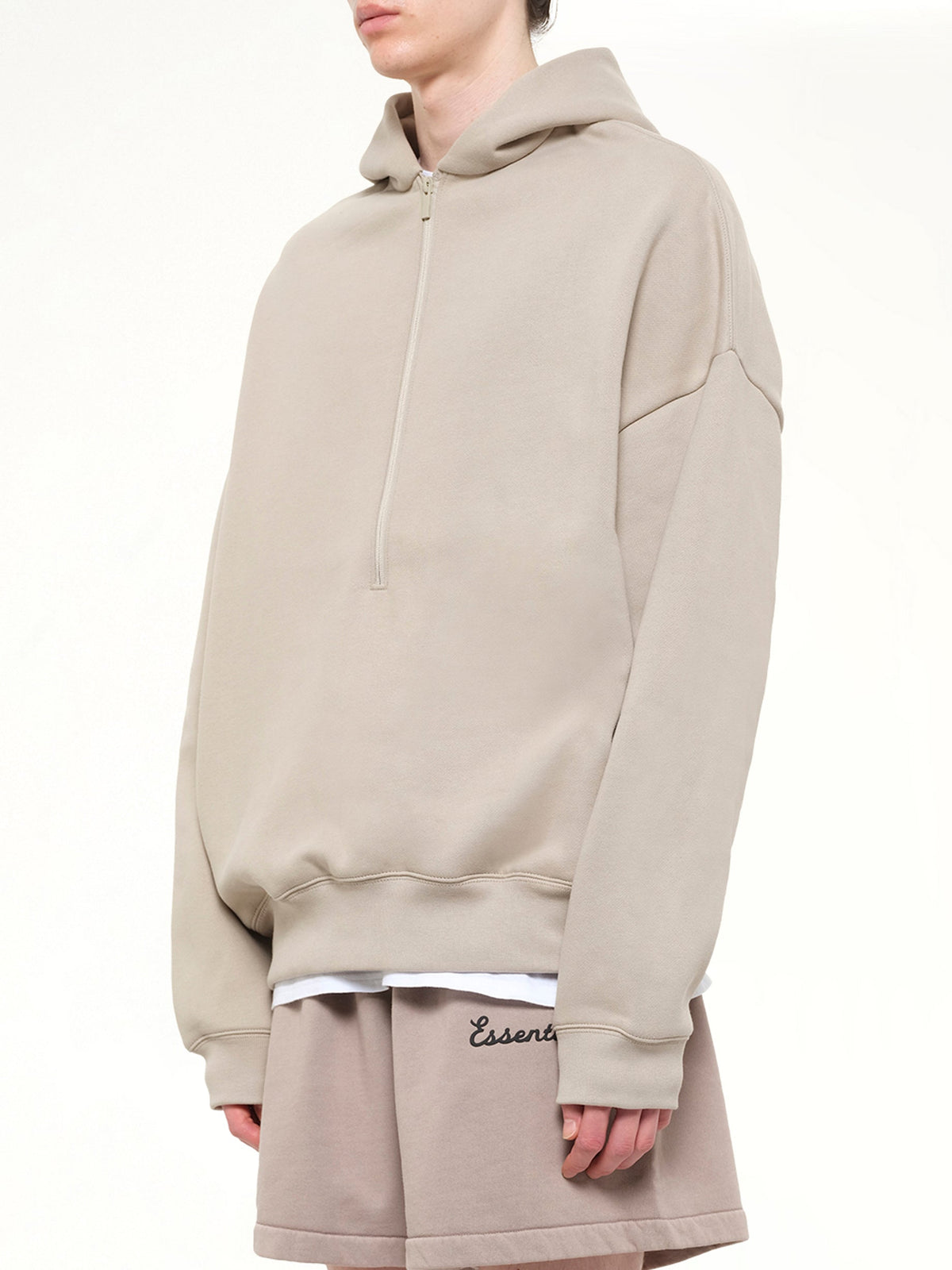 FEAR OF GOD ESSENTIALS Property Lounge Half Zip Hoodie (Grey)
