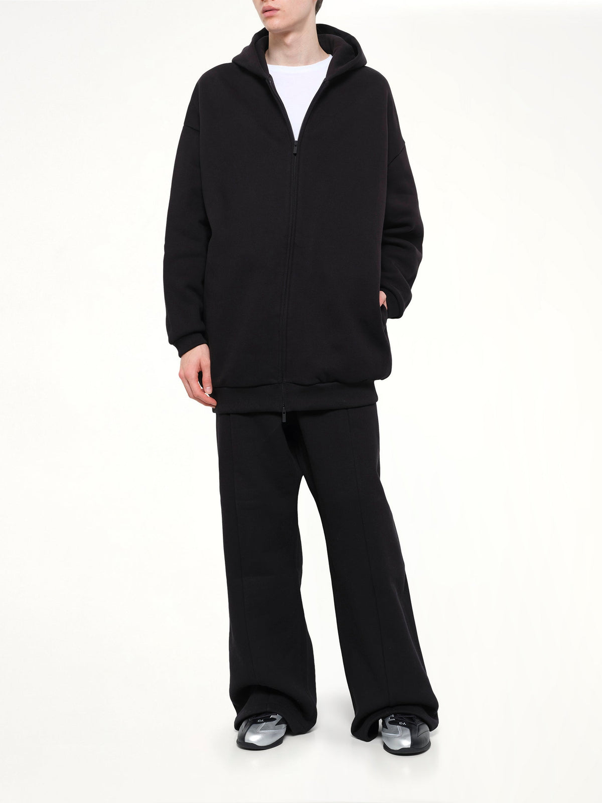 FEAR OF GOD ESSENTIALS Property Lounge Long Zip Hoodie (Black)