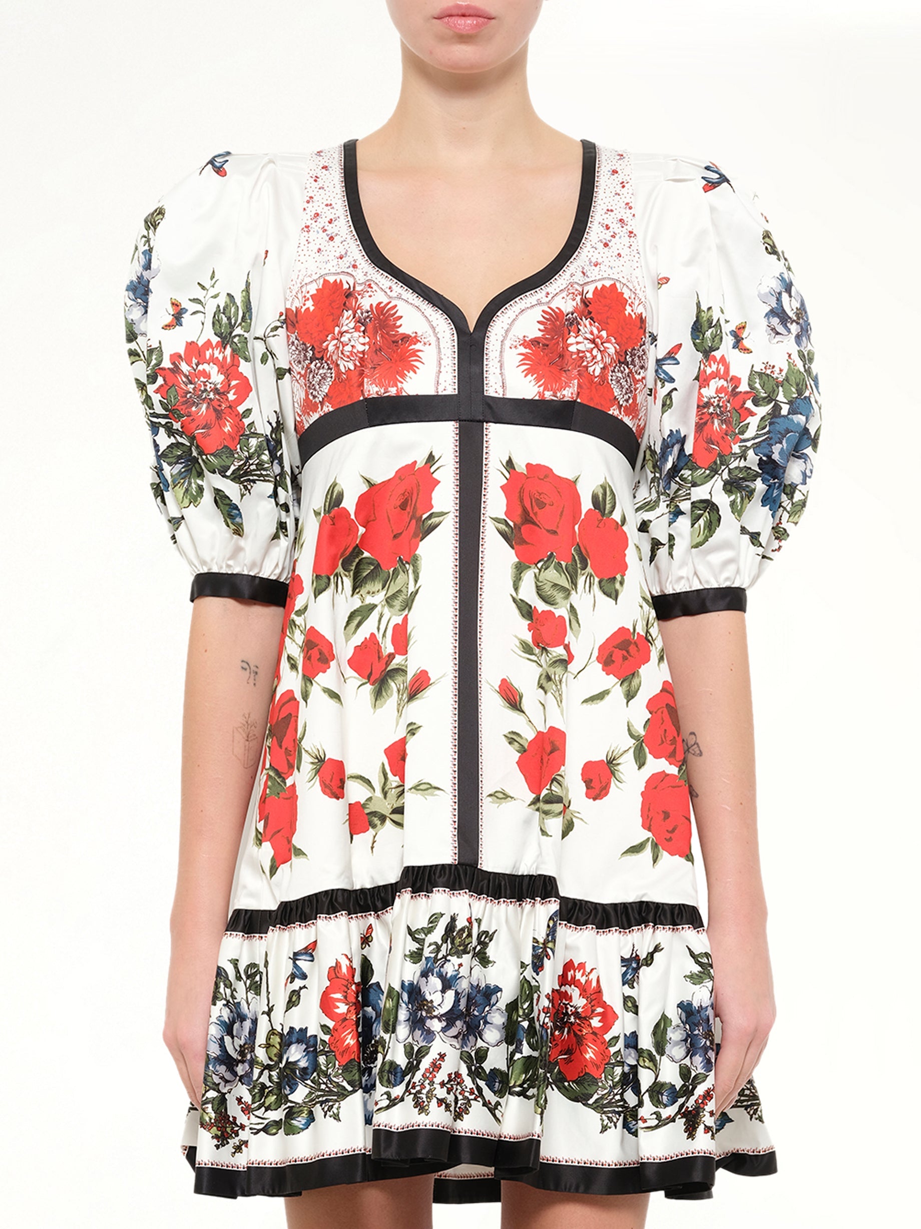 Image of Dresses. Product name - Alexander McQueen Floral Table Abito Dress in 9030 colour by brand - ALEXANDER MCQUEEN