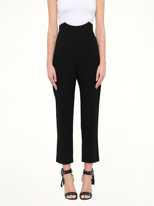 Image of a model wearing Pants. Product name - Alexander McQueen Pants in Black colour by brand - ALEXANDER MCQUEEN
