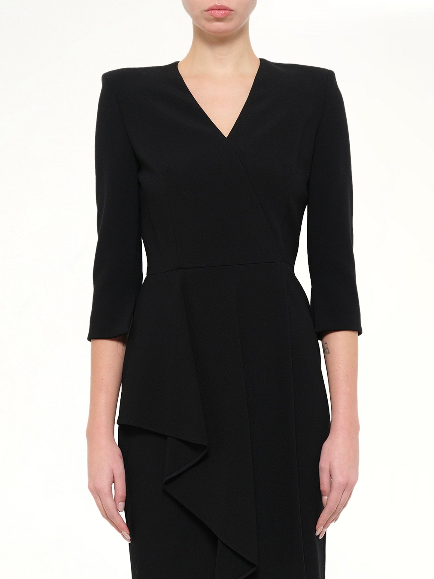 Image of Dresses. Product name - Crepe Dress in Black colour by brand - ALEXANDER MCQUEEN