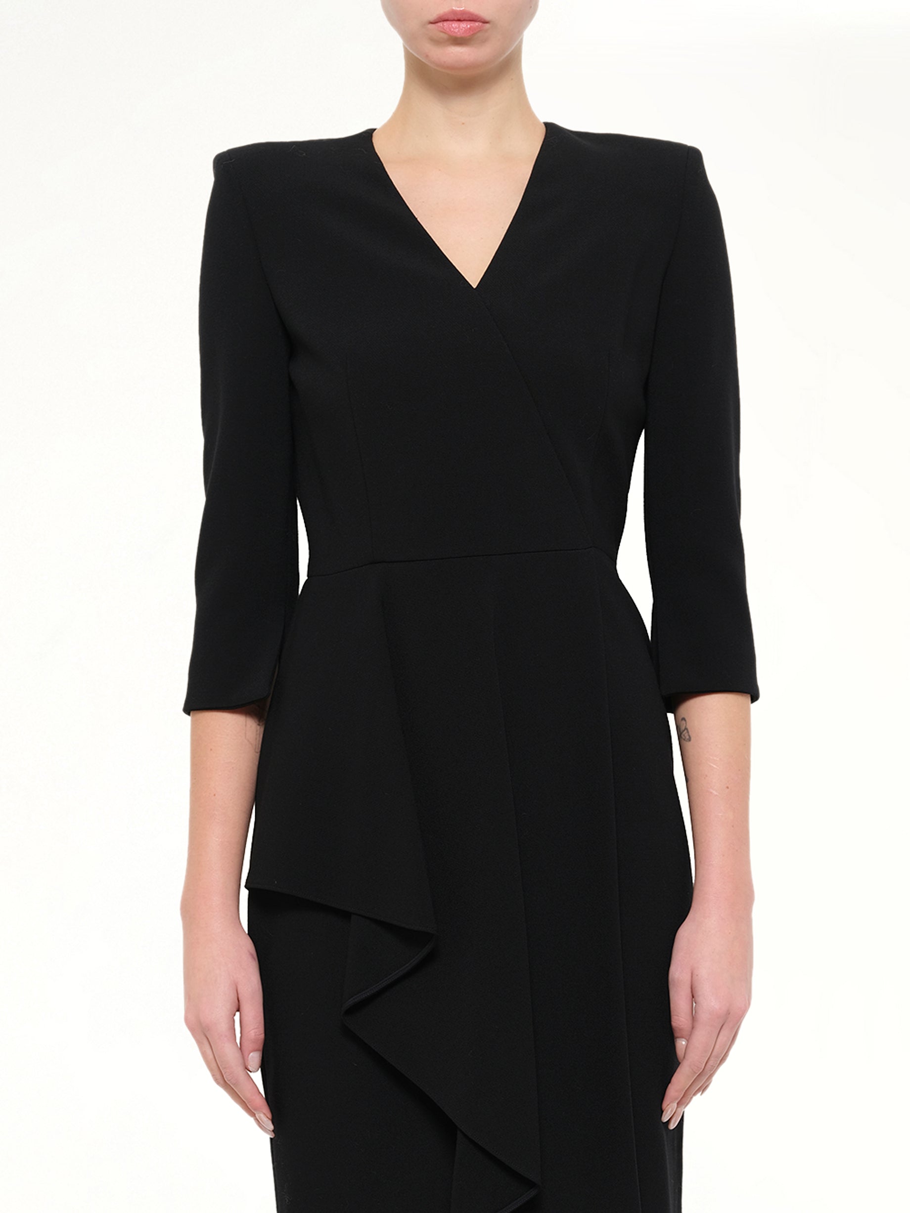 Image of Dresses. Product name - Crepe Dress in Black colour by brand - ALEXANDER MCQUEEN