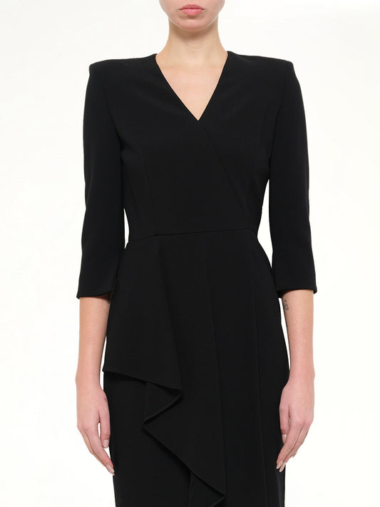 Image of Dresses. Product name - Crepe Dress in Black colour by brand - ALEXANDER MCQUEEN