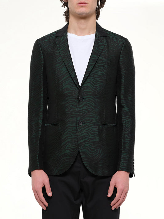Image of Coats & Jackets. Product name - D8 Slim 2 Button Jacket in Green colour by brand - LANVIN