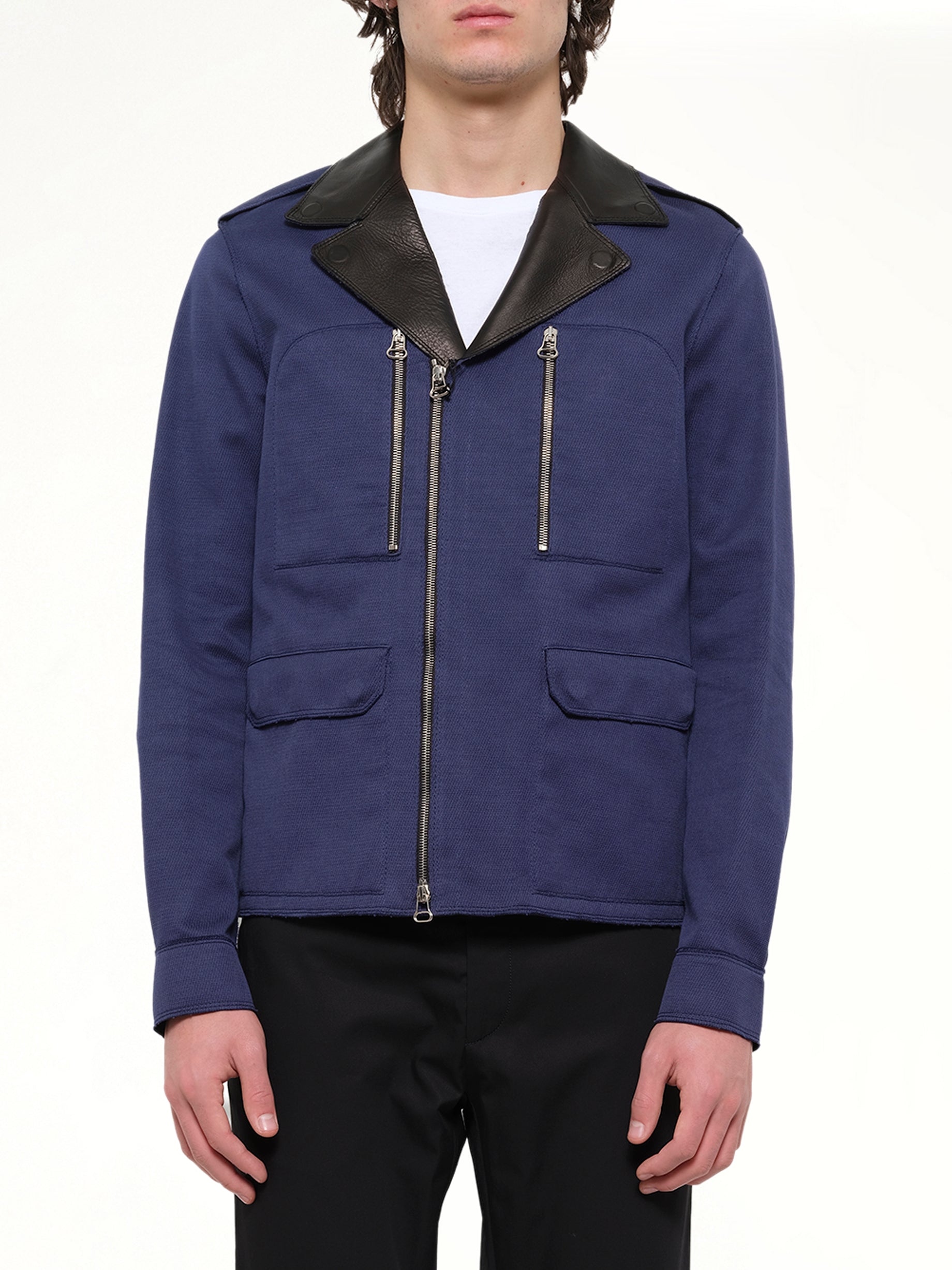 Image of Coats & Jackets. Product name - Leather Jacket in Purple colour by brand - LANVIN