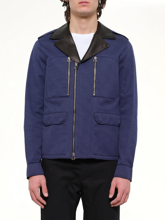 Image of Coats & Jackets. Product name - Leather Jacket in Purple colour by brand - LANVIN