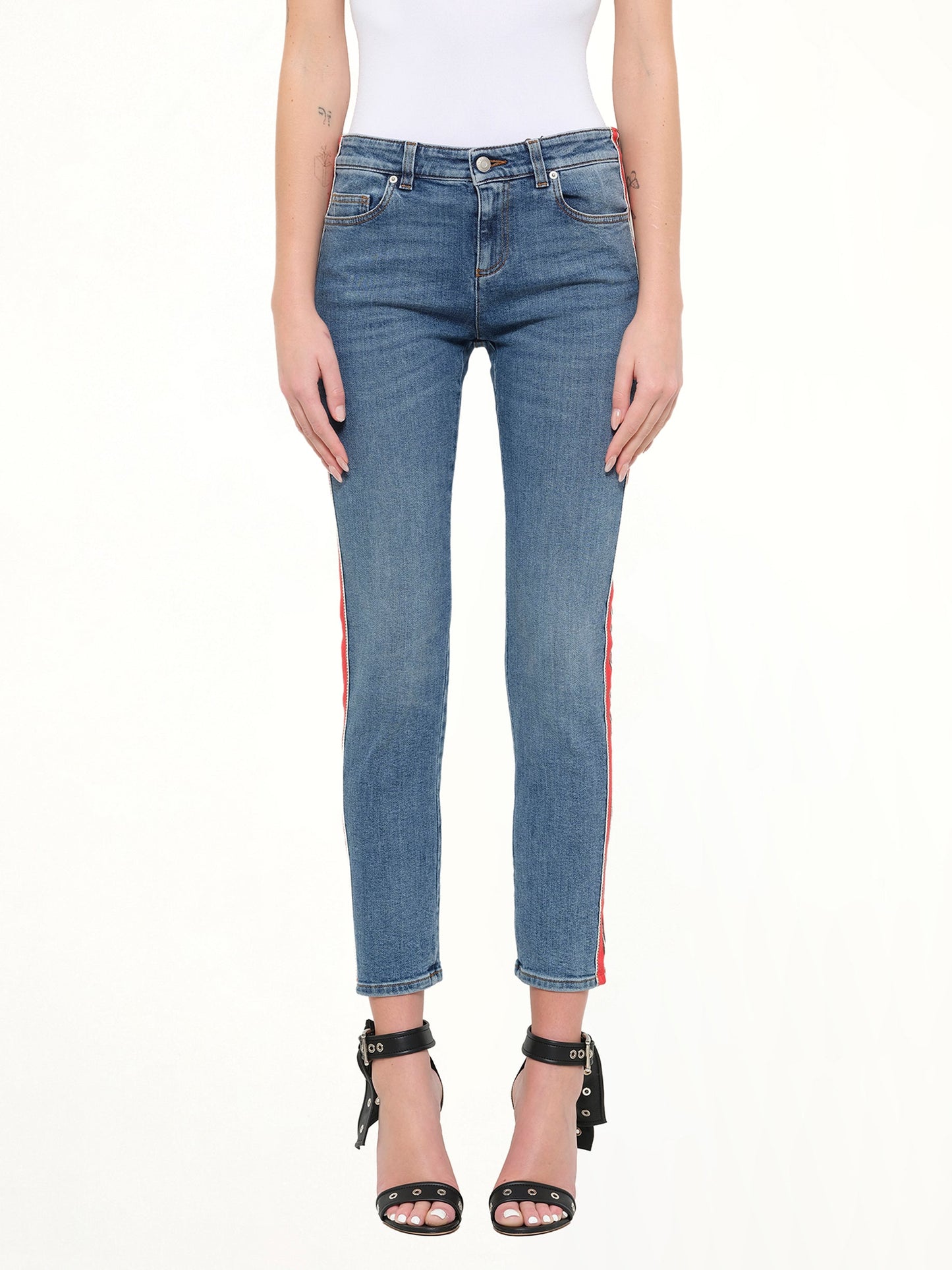 Image of Jeans. Product name - Kuroki Fit Denim Pants in Blue colour by brand - ALEXANDER MCQUEEN