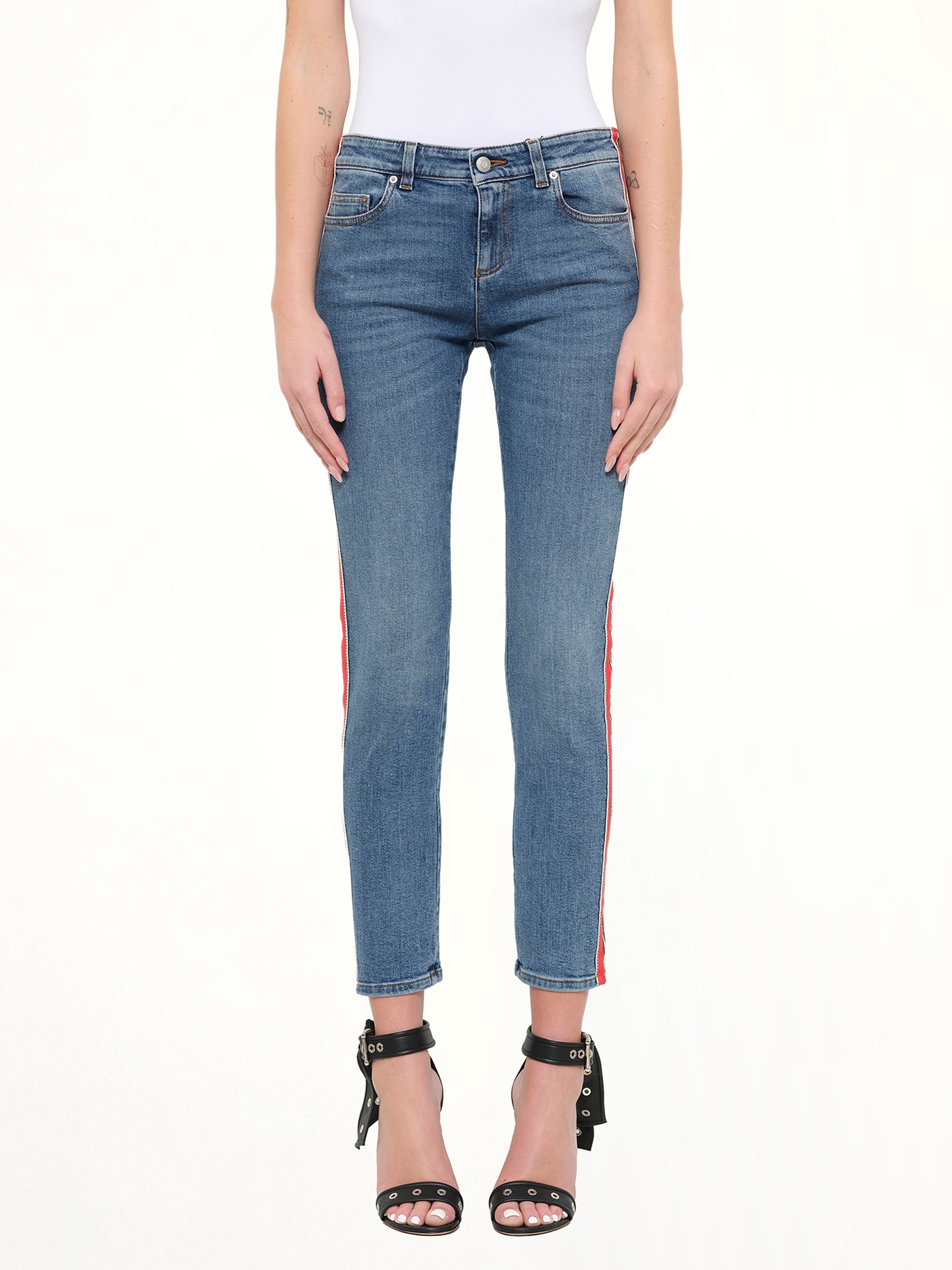 Image of Jeans. Product name - Kuroki Fit Denim Pants in Blue colour by brand - ALEXANDER MCQUEEN