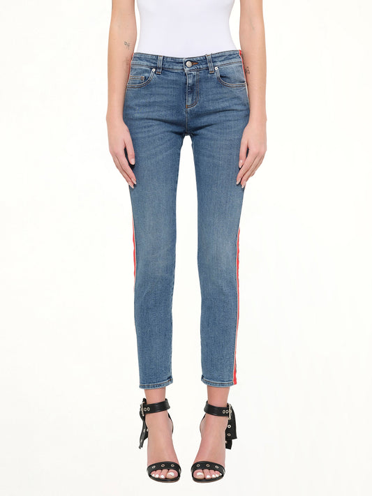 Image of Jeans. Product name - Kuroki Fit Denim Pants in Blue colour by brand - ALEXANDER MCQUEEN
