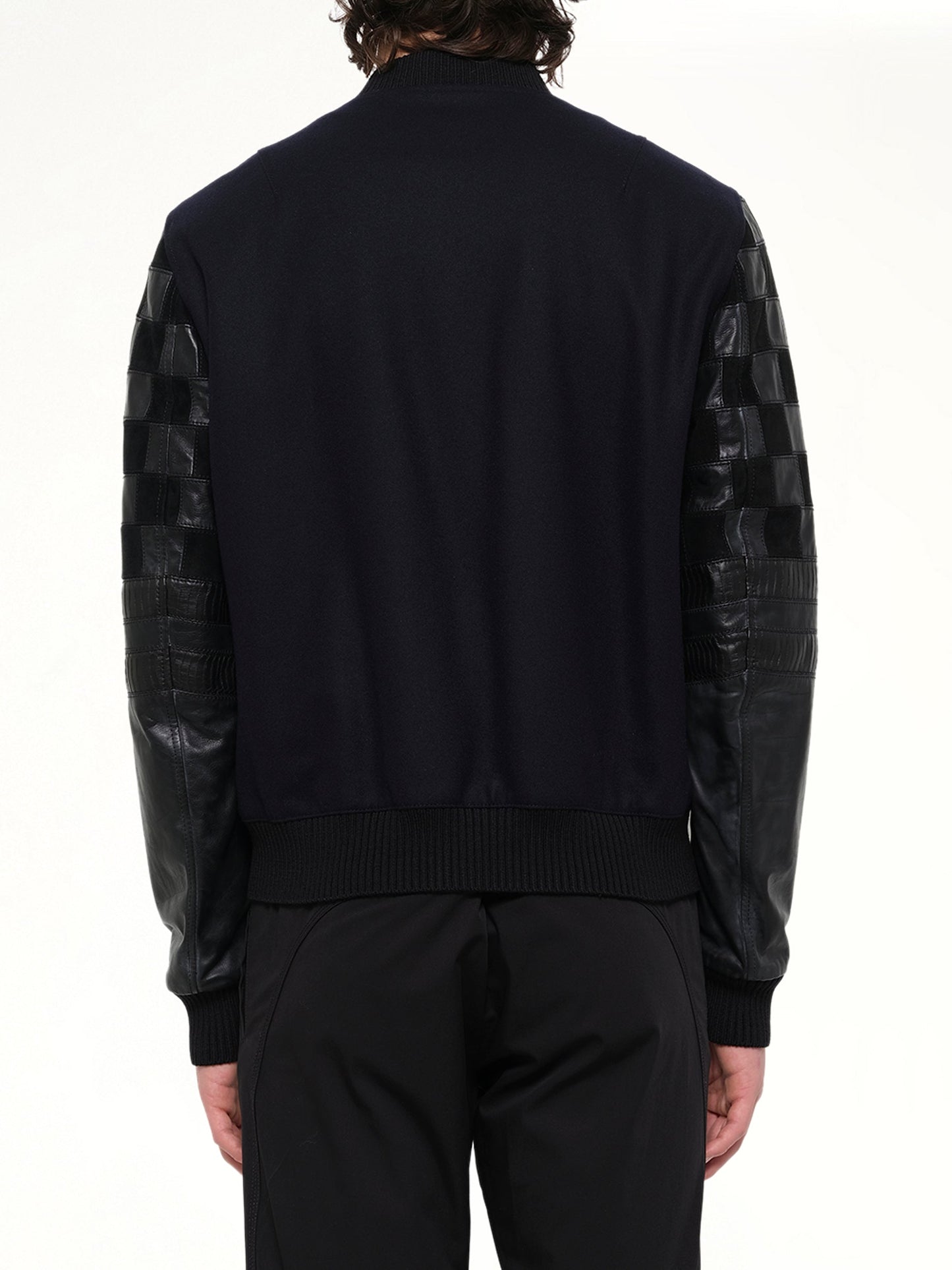 LANVIN Patchwork Bomber Jacket (Navy)
