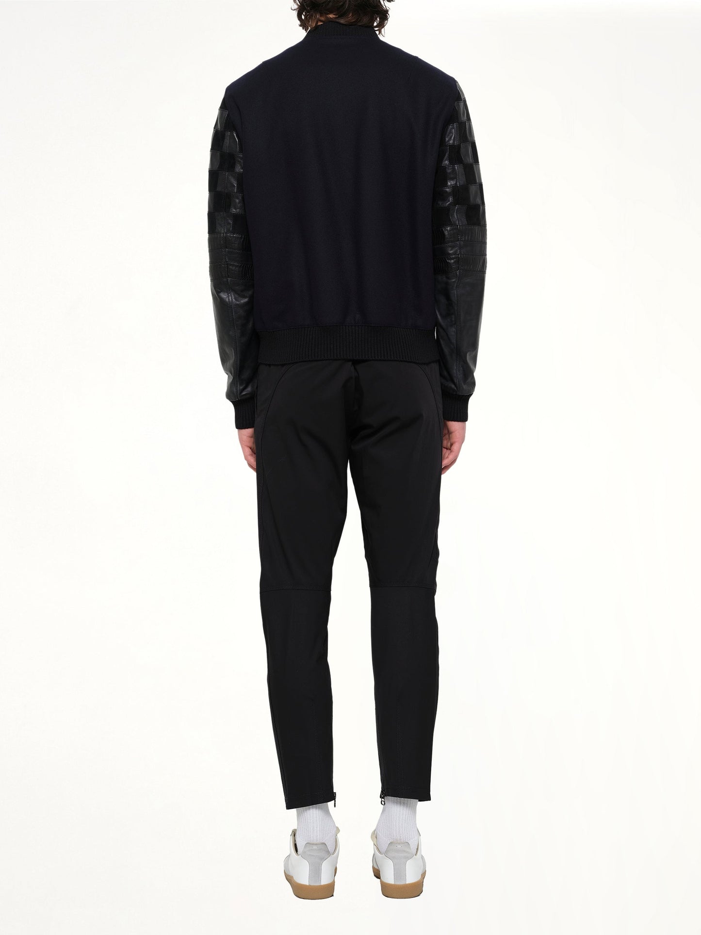 LANVIN Patchwork Bomber Jacket (Navy)