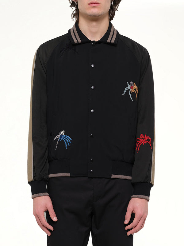 Image of Coats & Jackets. Product name - Spider Embroidered Jacket in Black colour by brand - LANVIN