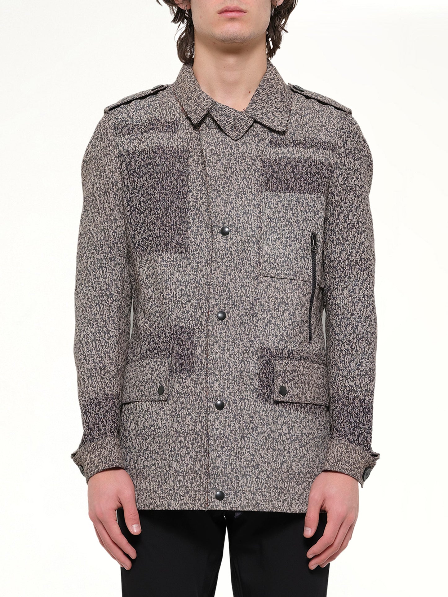 Image of Coats & Jackets. Product name - Washed Safari Jacket in Blue colour by brand - LANVIN