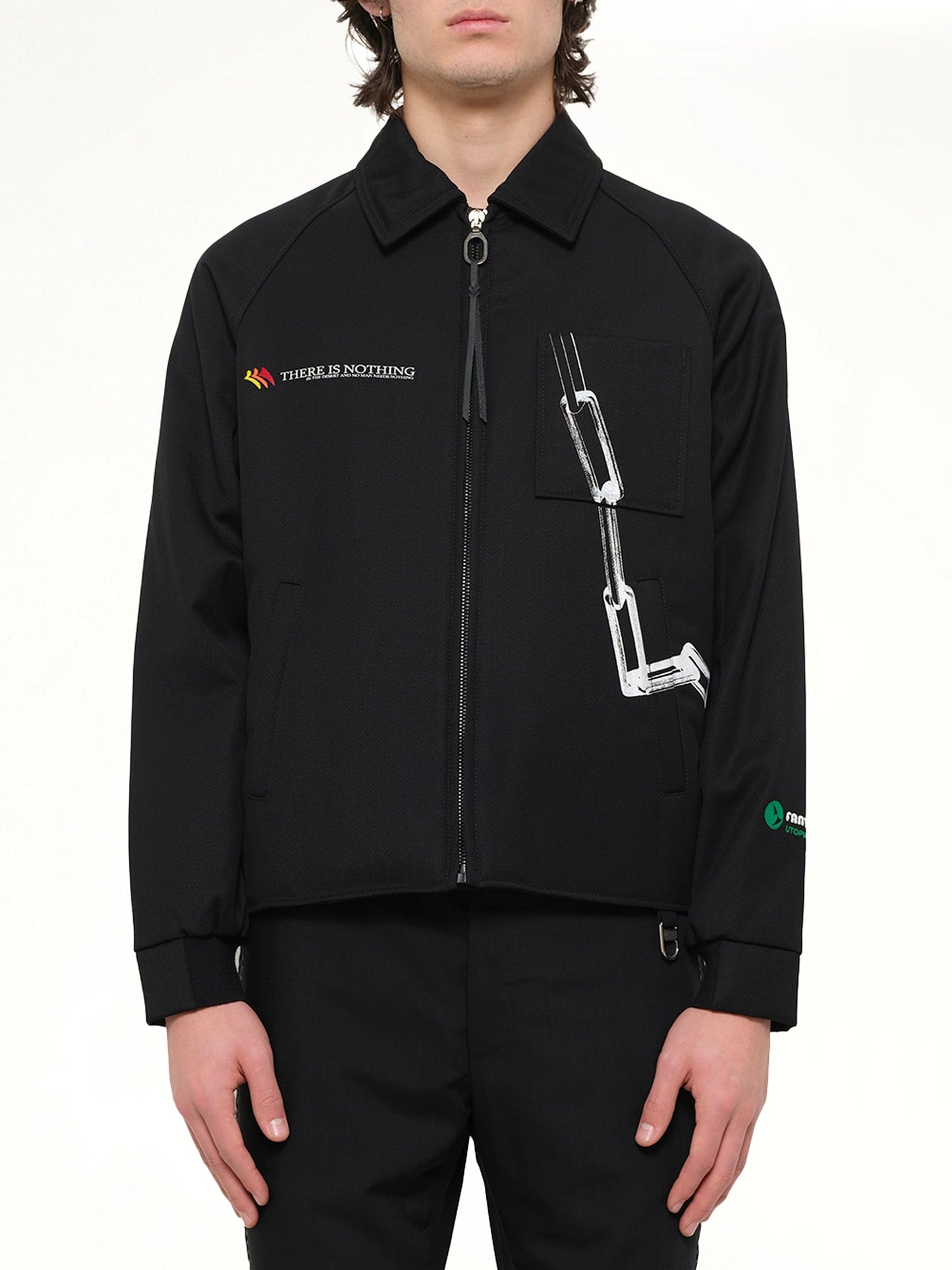 Image of Coats & Jackets. Product name - Coach Chain Jacket in Black colour by brand - LANVIN