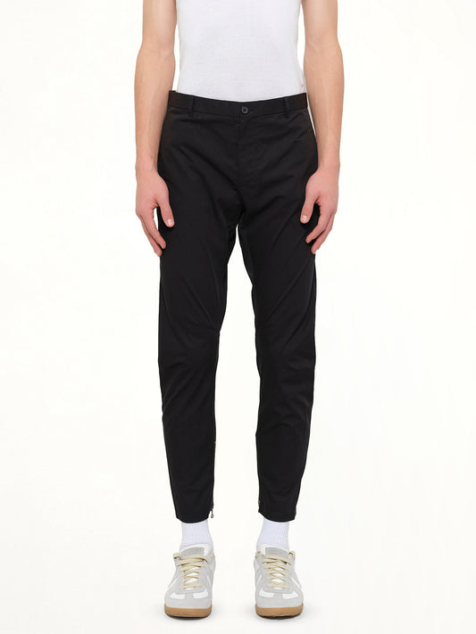 Image of a model wearing Pants. Product name - Cut Biker Pants in Black colour by brand - LANVIN