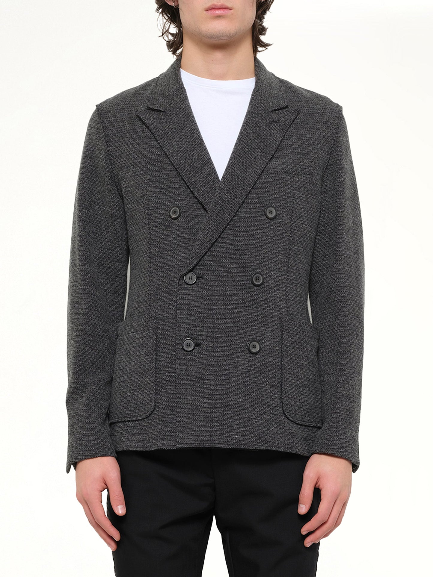 Image of Coats & Jackets. Product name - Deconstructed Jacket in Grey colour by brand - LANVIN