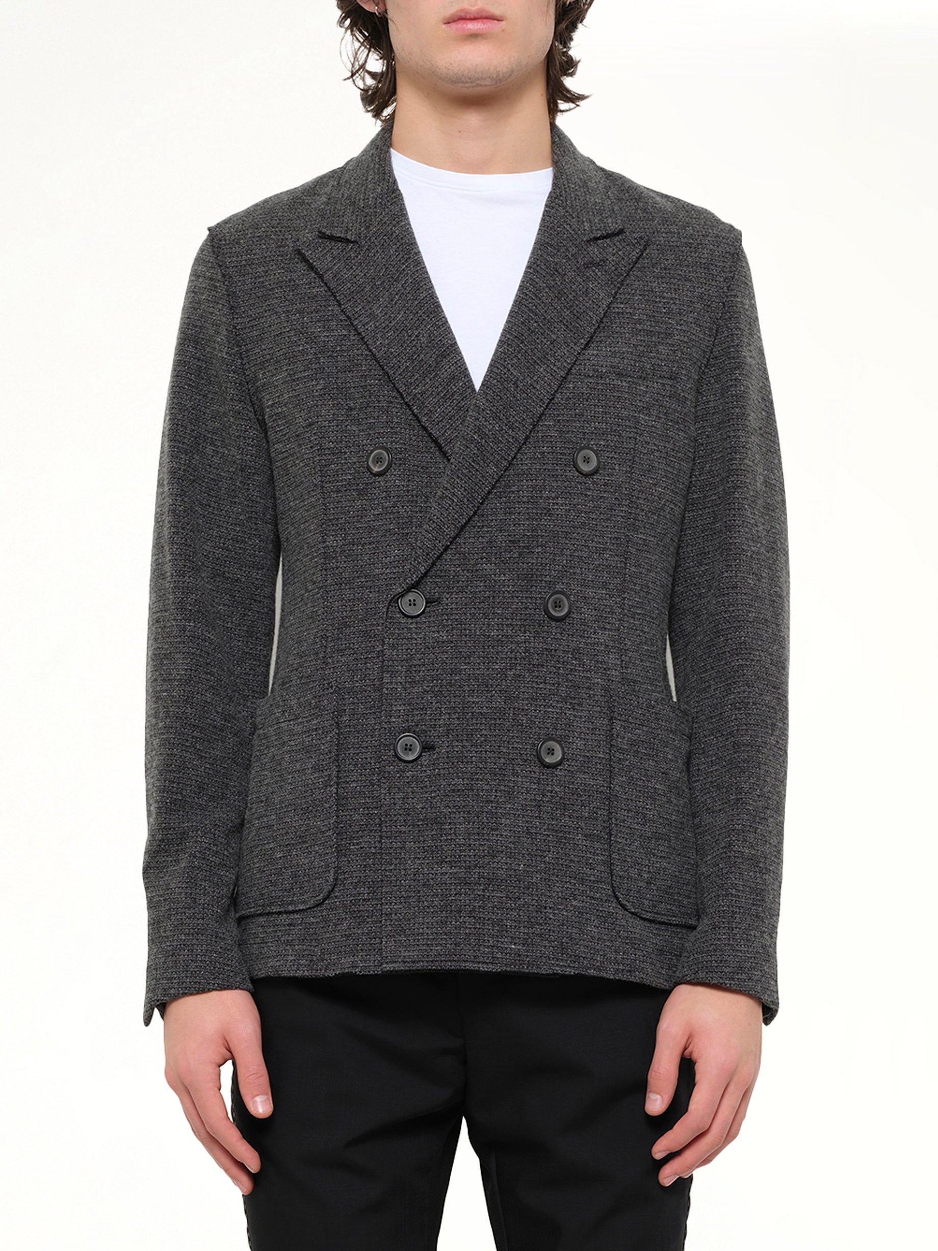 Image of Coats & Jackets. Product name - Deconstructed Jacket in Grey colour by brand - LANVIN