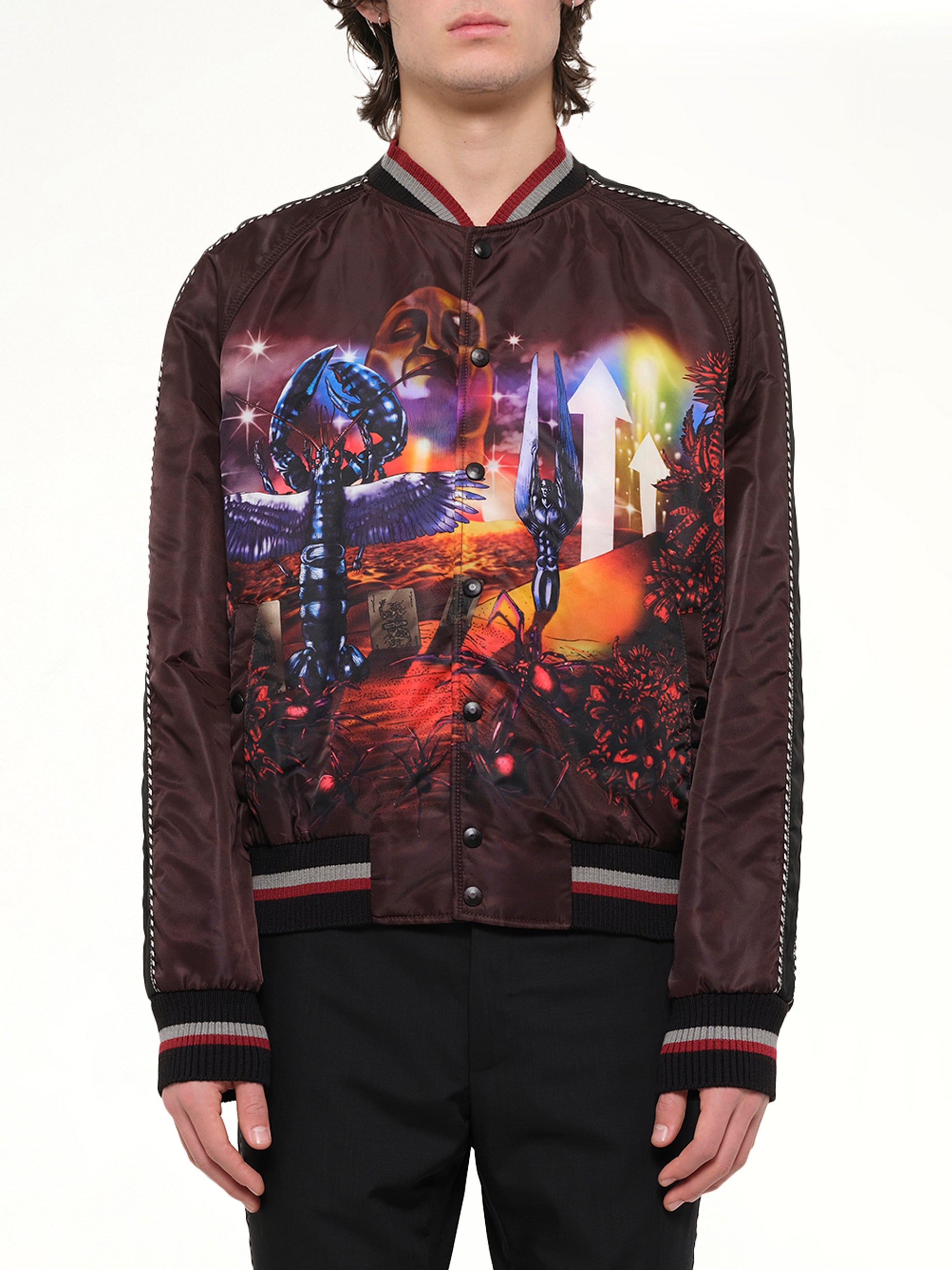 Image of Coats & Jackets. Product name - Dune Baseball Jacket in Burg colour by brand - LANVIN
