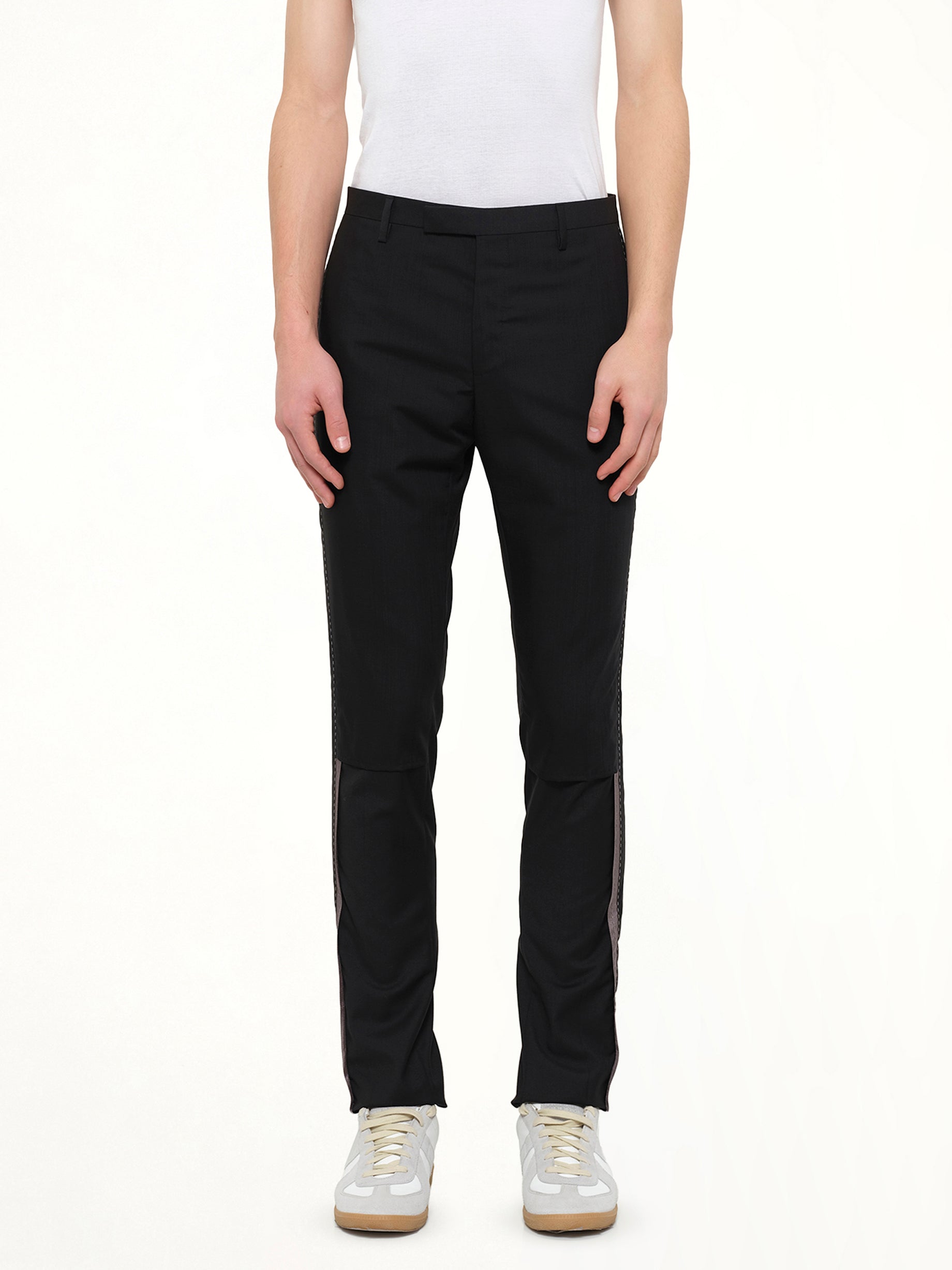 Image of a model wearing Pants. Product name - Insideout Look Pants in Black colour by brand - LANVIN