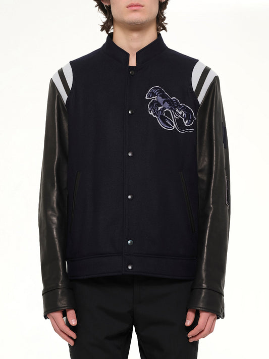 Image of Coats & Jackets. Product name - Lanvin Baseball Jacket in Navy colour by brand - LANVIN