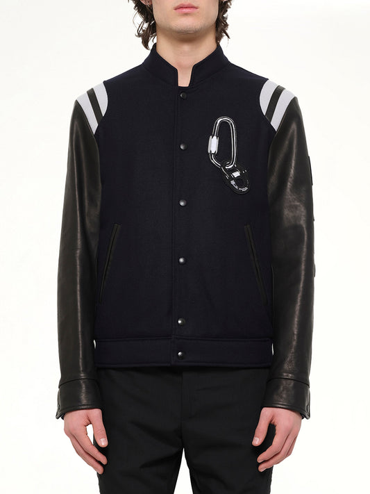 Image of Coats & Jackets. Product name - Lanvin Baseball Jacket in Navy colour by brand - LANVIN