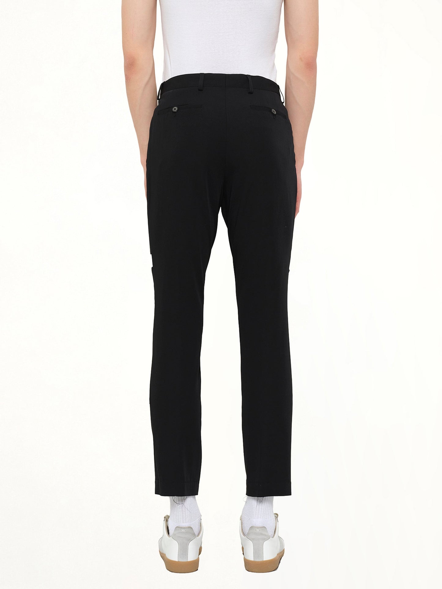 Lanvin Slim Crop Patch Trousers (Black)