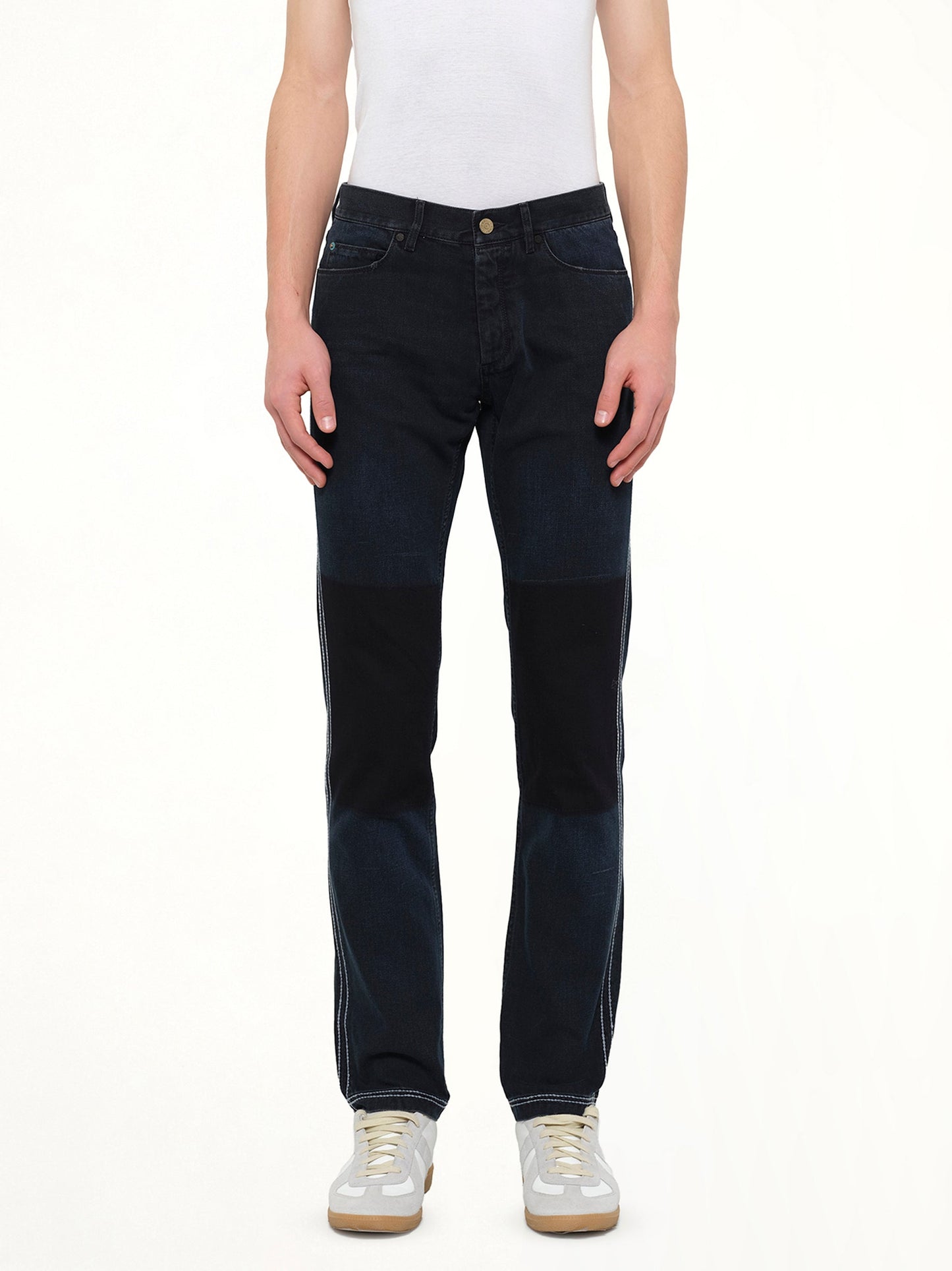 Image of Jeans. Product name - Skinny Patch Jean in Anthracite colour by brand - LANVIN