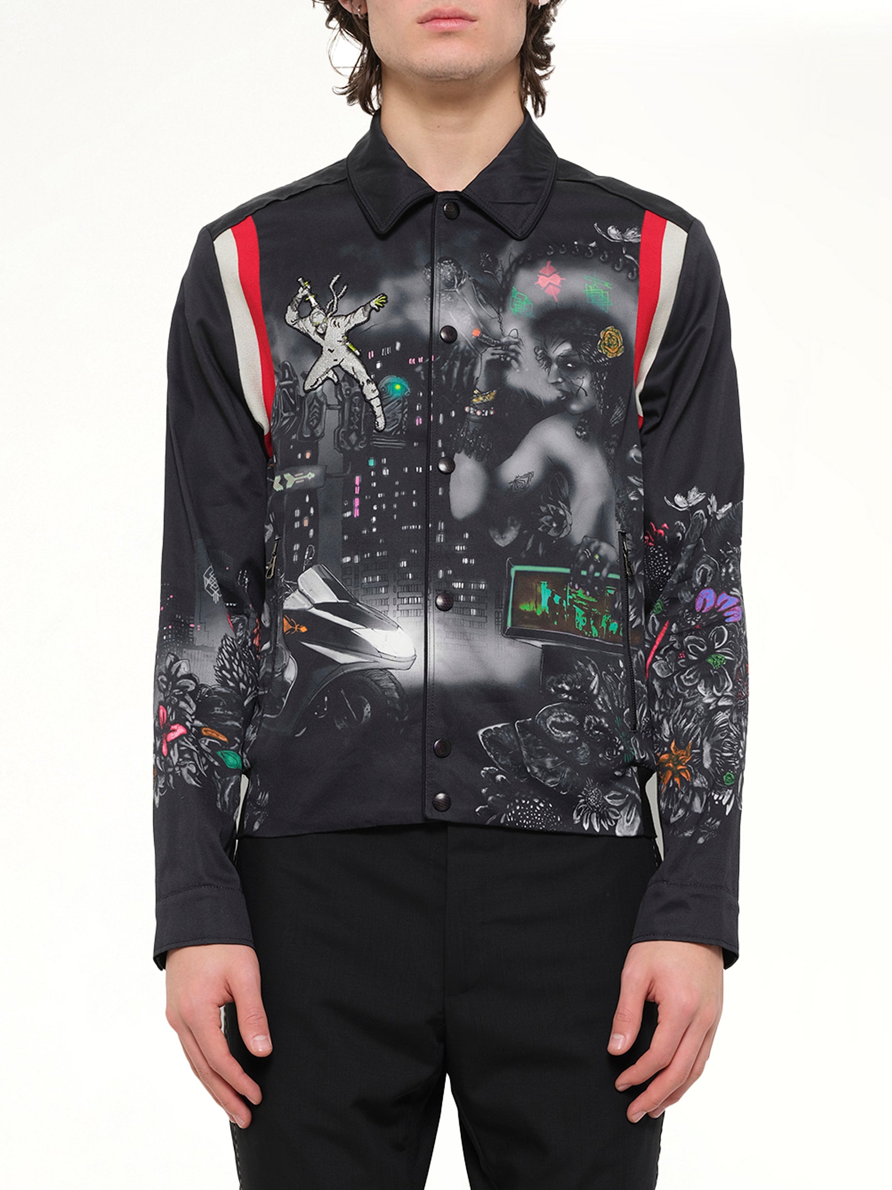 Image of a model wearing Outerwear. Product name - The Party Knit in Black colour by brand - LANVIN