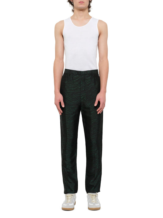 LANVIN Zebra Jacquard Pant (Green)