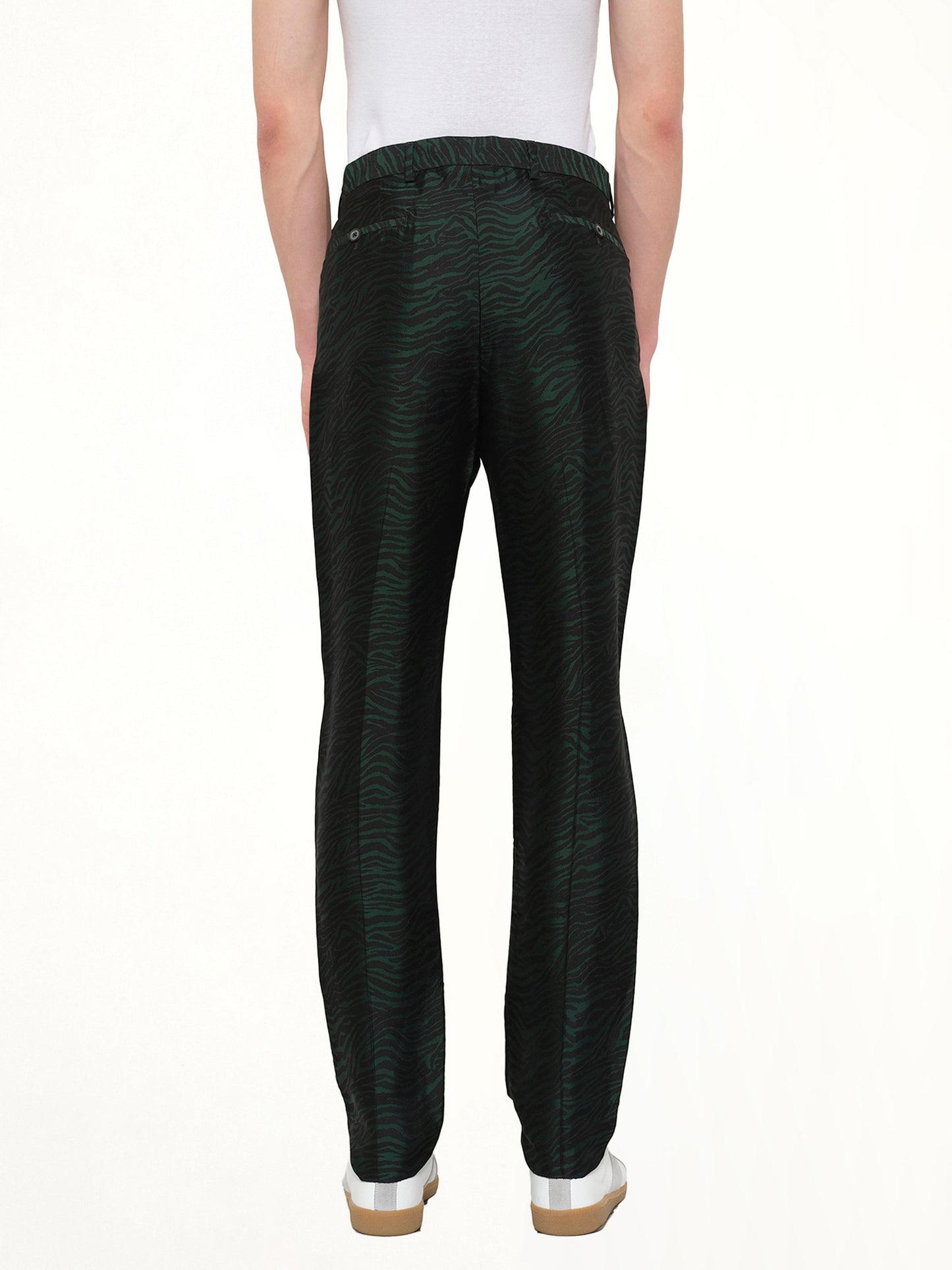 LANVIN Zebra Jacquard Pant (Green)