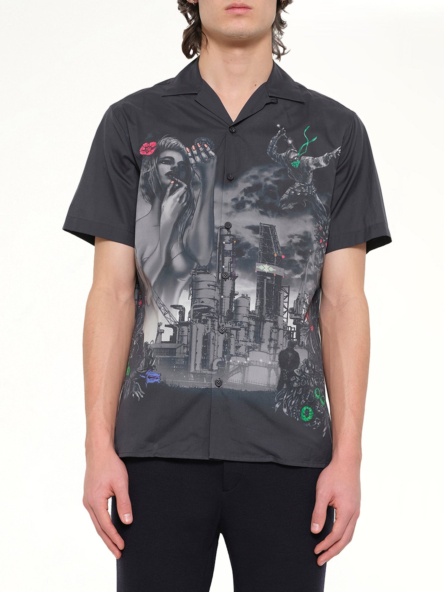 Image of Shirts. Product name - Bowling Shirt in Black colour by brand - LANVIN