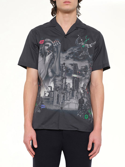 Image of Shirts. Product name - Bowling Shirt in Black colour by brand - LANVIN