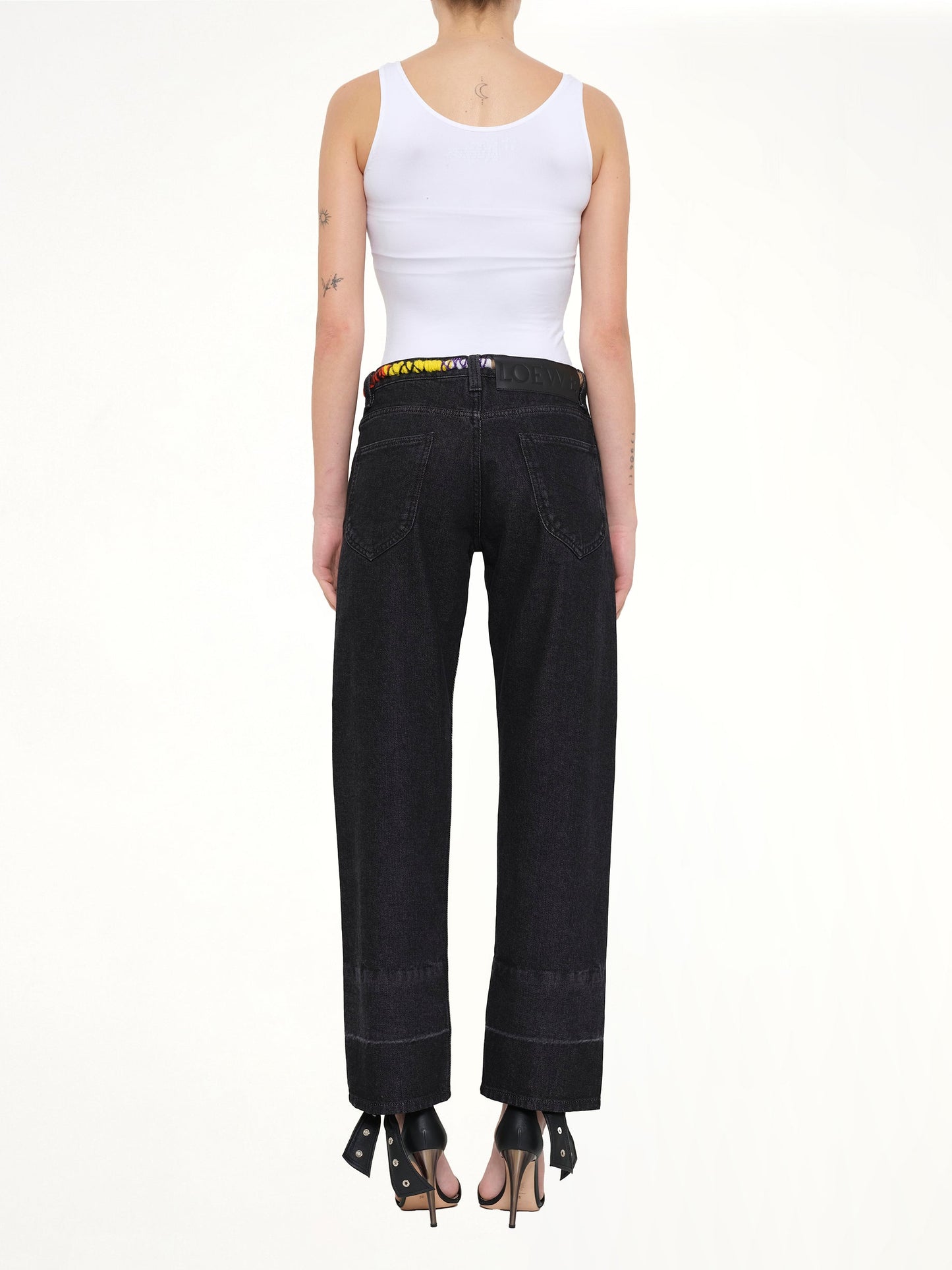 LOEWE Embroidered Knot 5 Pocket Jeans (Black)