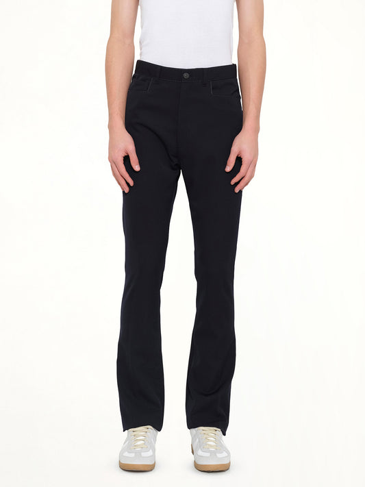 Image of a model wearing Pants. Product name - Fit 5 Pocket Pants in Navy colour by brand - LANVIN