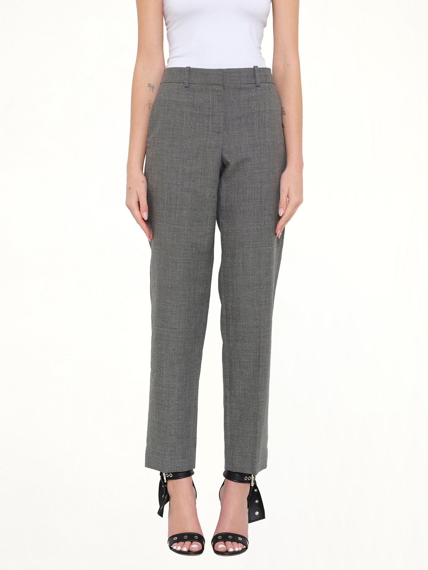 Image of a model wearing Pants. Product name - Loewe Pants in Grey colour by brand - LOEWE