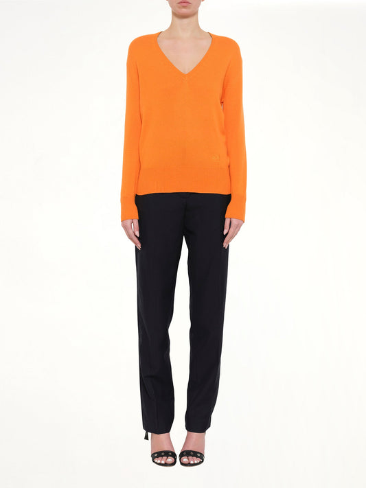 LOEWE V Neck Sweater (Orange)