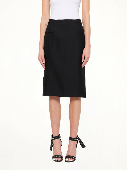 Image of a model wearing Skirts. Product name - Alexander McQueen Skirt in Black colour by brand - ALEXANDER MCQUEEN