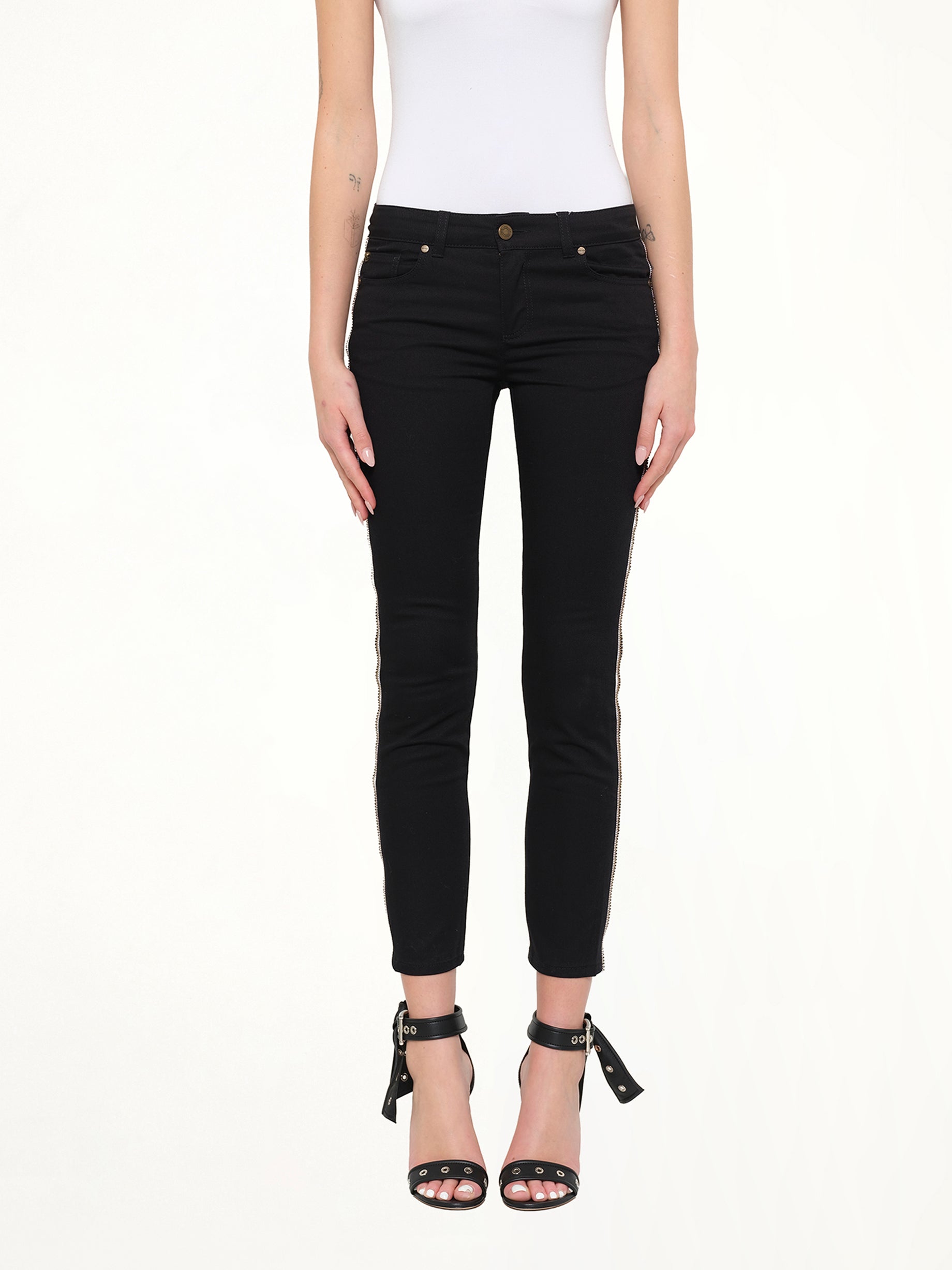 Image of Jeans. Product name - Alexander McQueen Jeans in Black colour by brand - ALEXANDER MCQUEEN